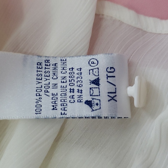 Tabi Off White Elegant Ruffled Blouse Size XL - Picture 5 of 5